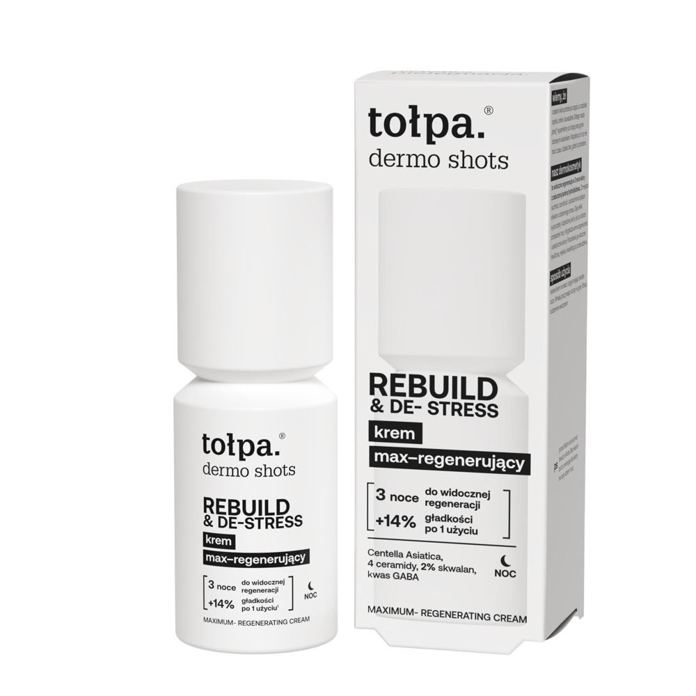 Tołpa. Dermo shots krem max-regenerujący REBUILD & DE-STRESS, NOC, 50 ml