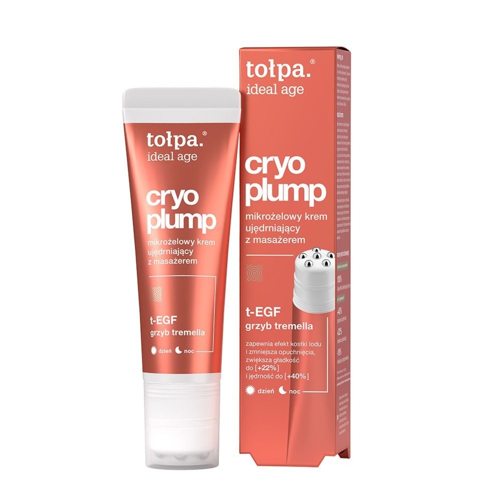 Tołpa. Ideal age cryo plump mikrożelowy krem ujędrniający z masażerem, 50 ml