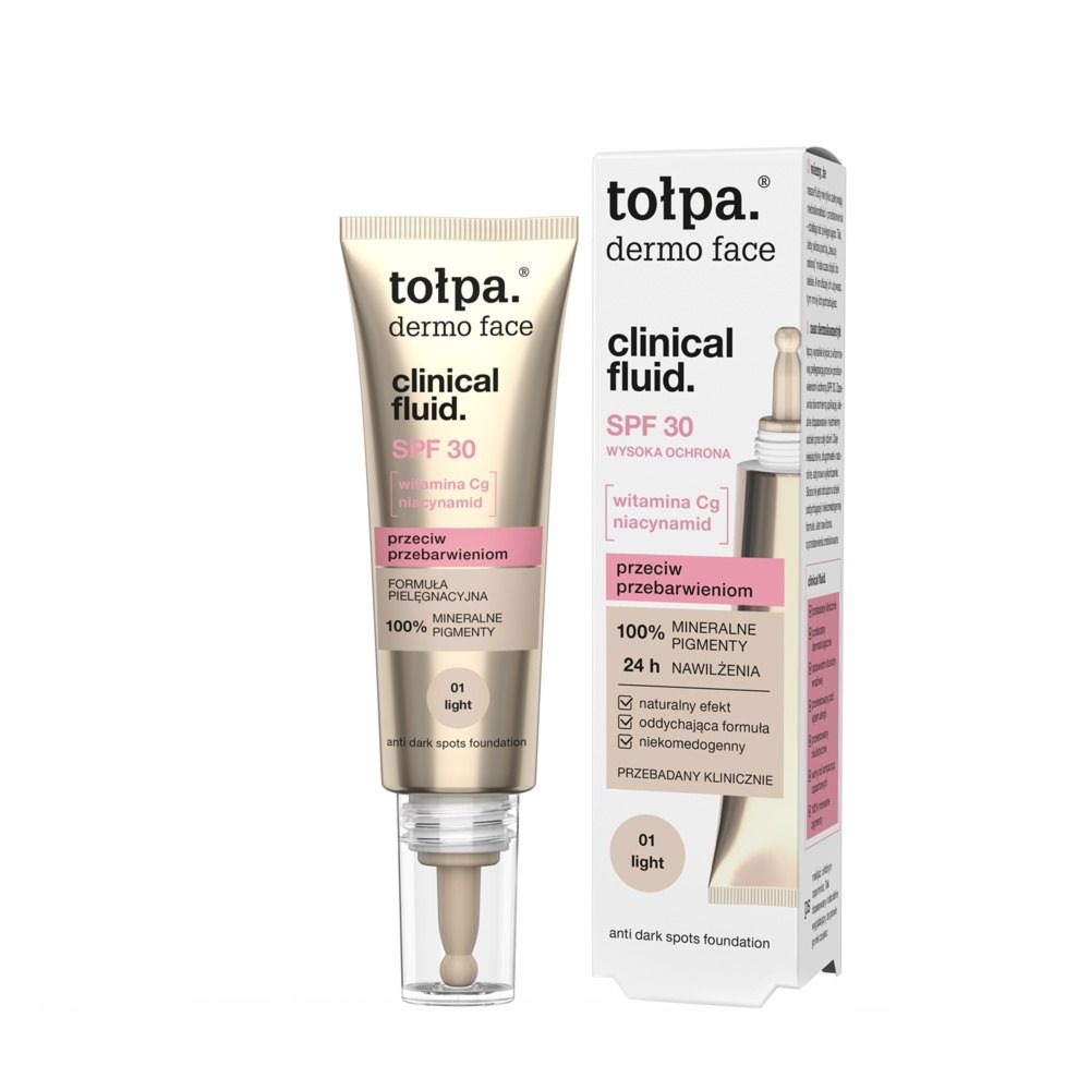 Tołpa. Clinical fluid. Podkład przeciw przebarwieniom 01 LIGHT, 25 ml