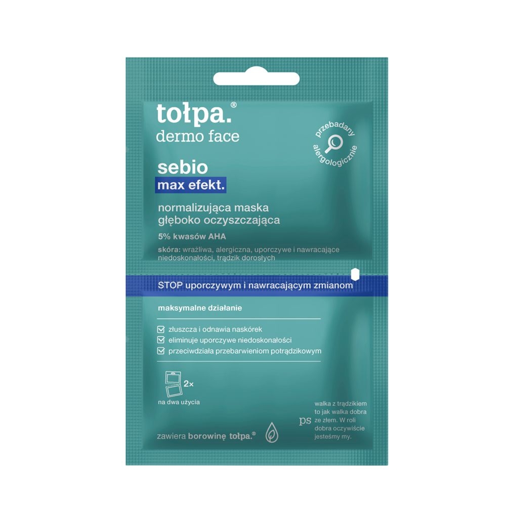 Tołpa. Sebio max efekt. Normalizująca maska głęboko oczyszczająca, 2x6 ml