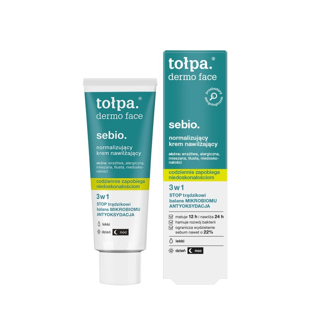 Tołpa. Sebio. Normalizujący krem nawilżający, 40 ml.