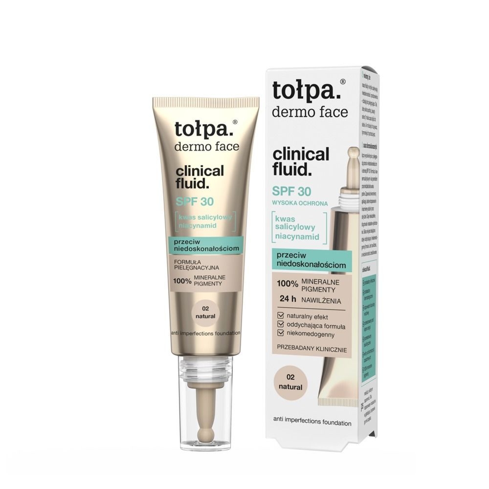 Tołpa. Clinical fluid. Podkład przeciw niedoskonałościom, 02 NATURAL, 25 ml