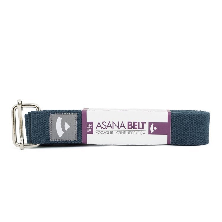 Pasek do jogi Asana ciemnoniebieski 2,5 m x 38 mm