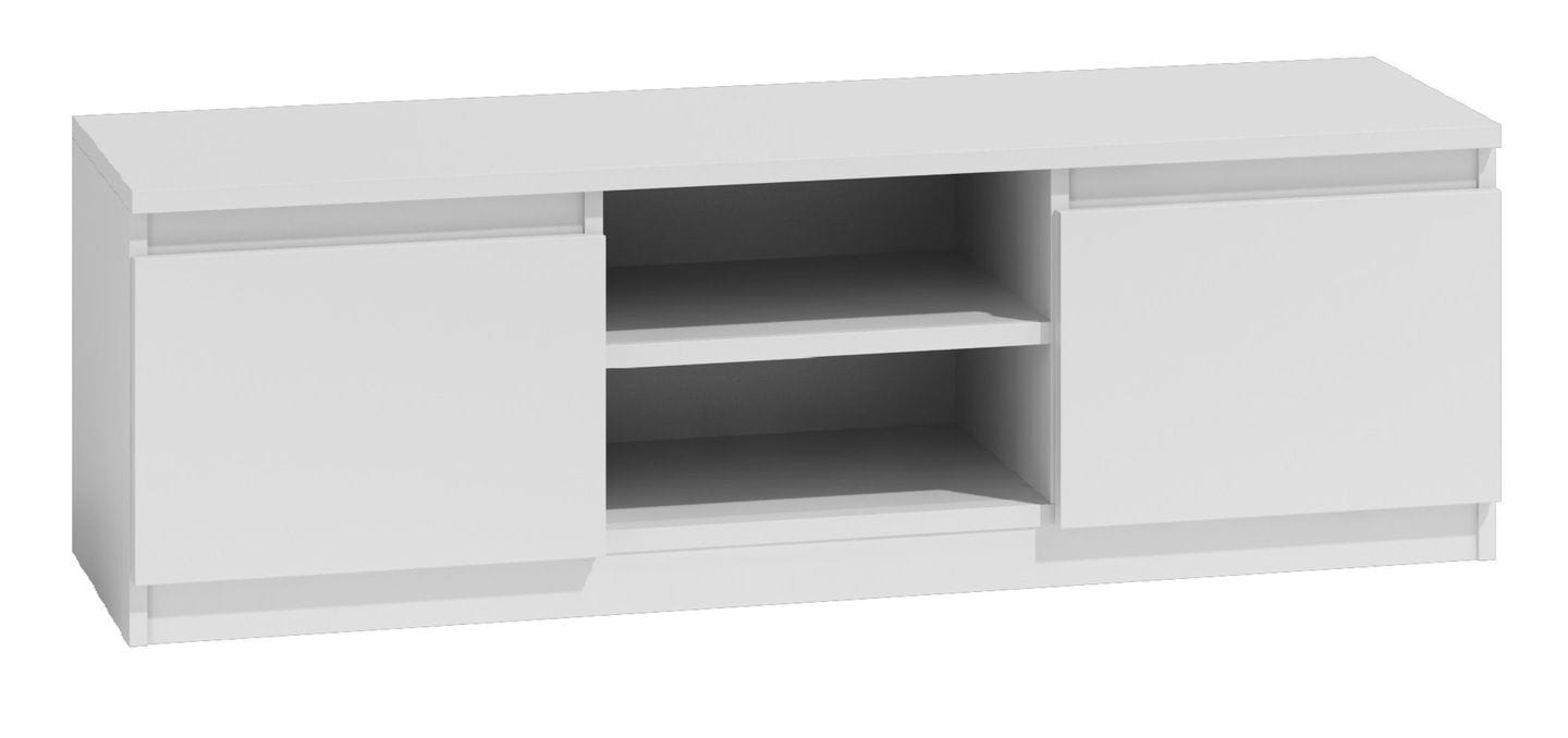Szafka pod telewizor, stolik rtv, malwa, 120x40x36 cm, biel, mat