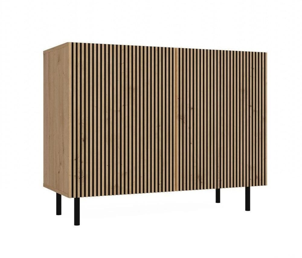 Komoda z ryflowanymi frontami, 100x40x78 cm, dąb artisan