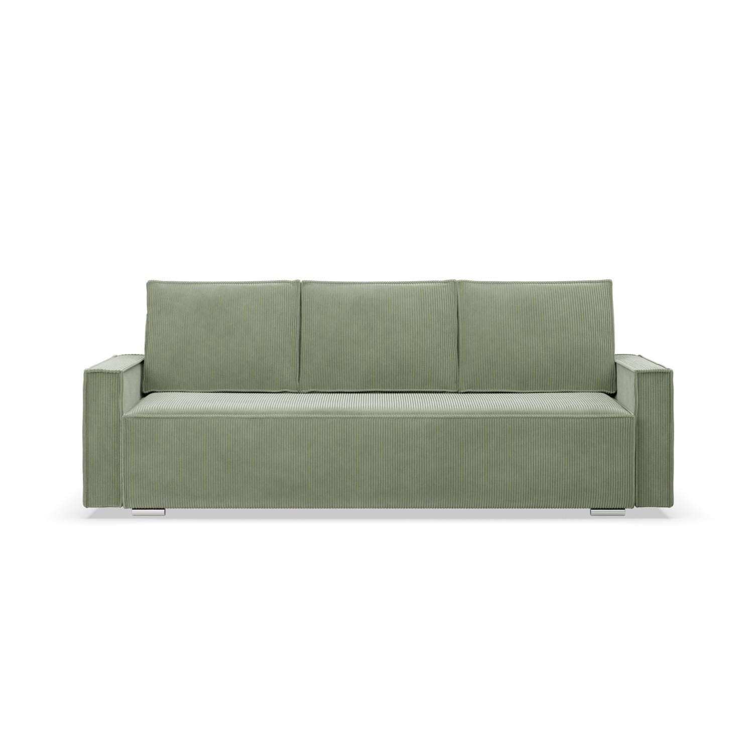 Kanapa rozkładana, sztruks, Union, 220x95x92 cm, oliwkowy