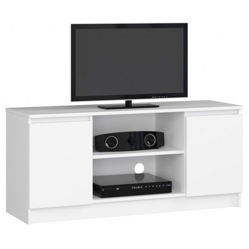 Szafka rtv, półki, NOVA, 120x40x55 cm, biel, mat