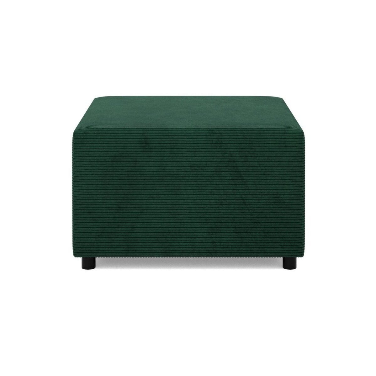 Pufa do salonu, podnóżek, BLOM, sztruks, 71x71x40 cm, butelkowa zieleń