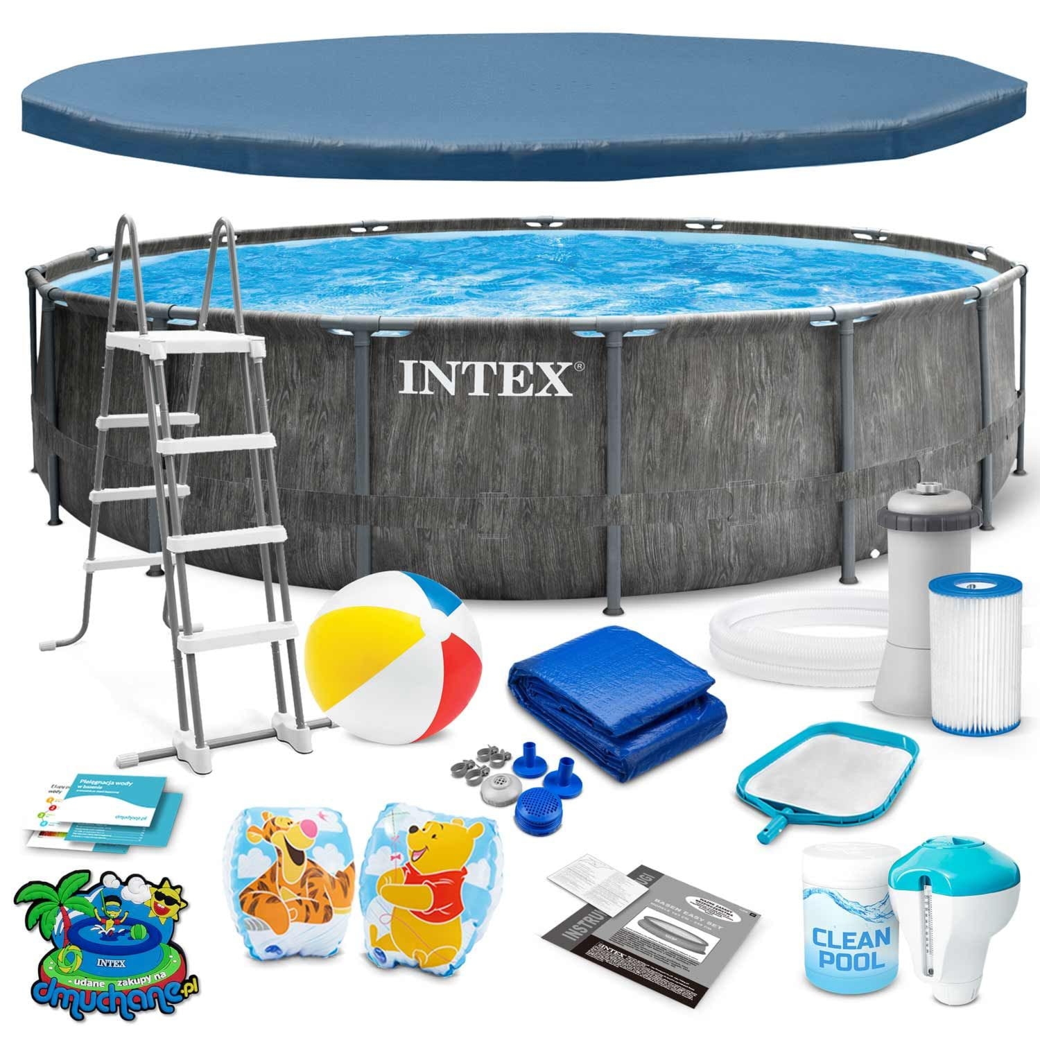 Basen ogrodowy stelażowy, zestaw 18w1, Intex, 457x122 cm