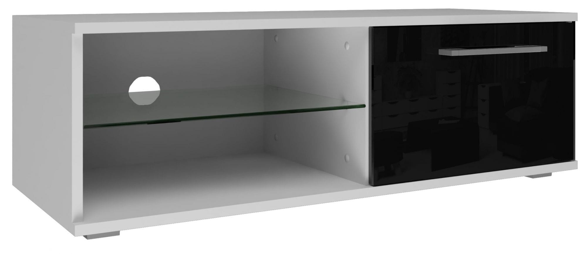 Stolik pod telewizor, szafka rtv, sandy, 100x40x36 cm, czerń, połysk