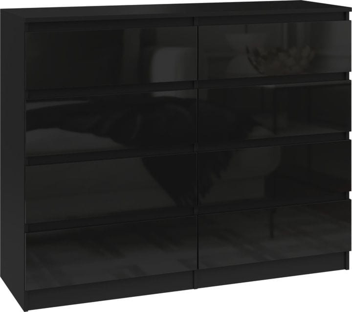 Komoda do sypialni, salonu, M8, 120x40x97 cm, czerń, połysk