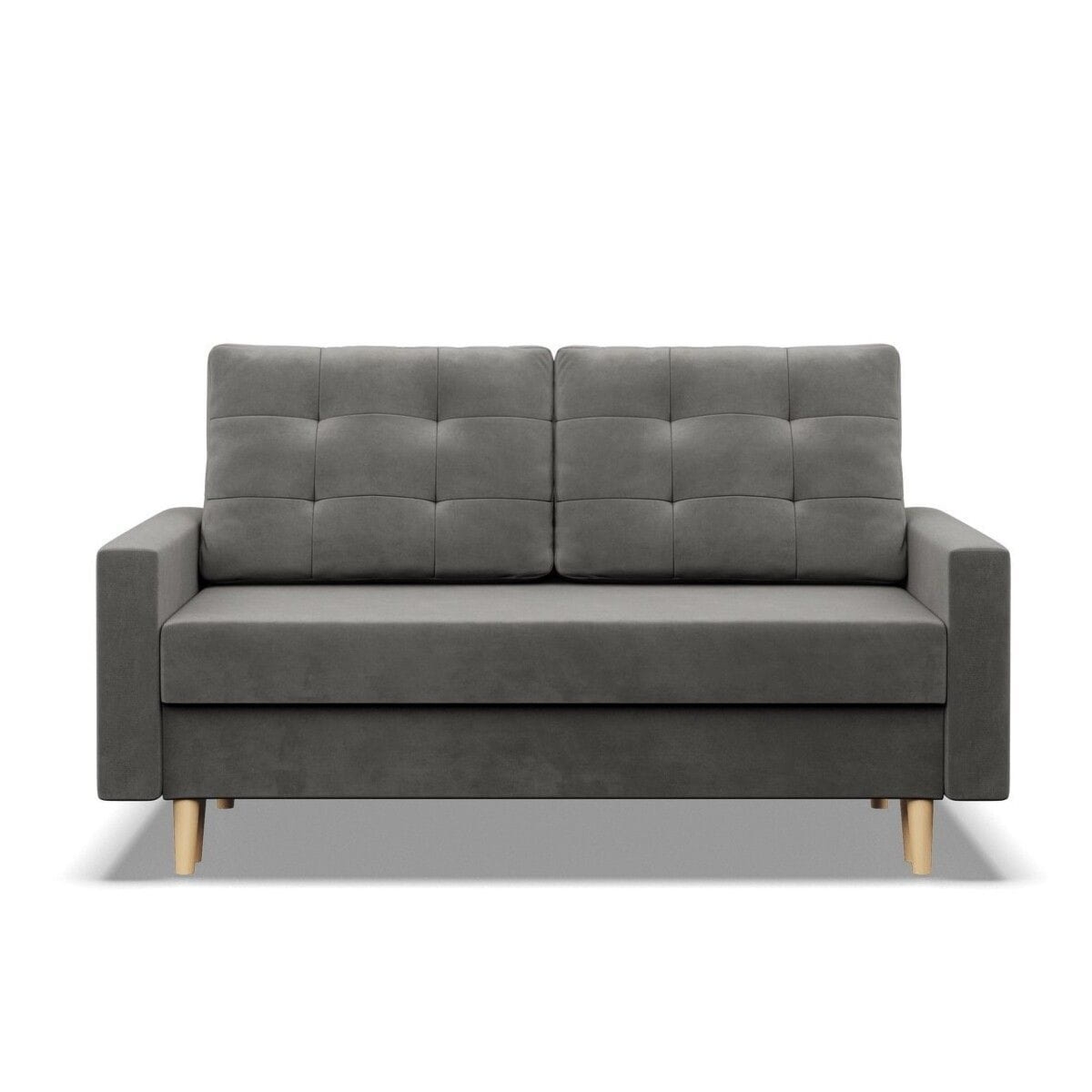 Sofa rozkładana, MILO, velvet, 152x92x92 cm, jasny szary