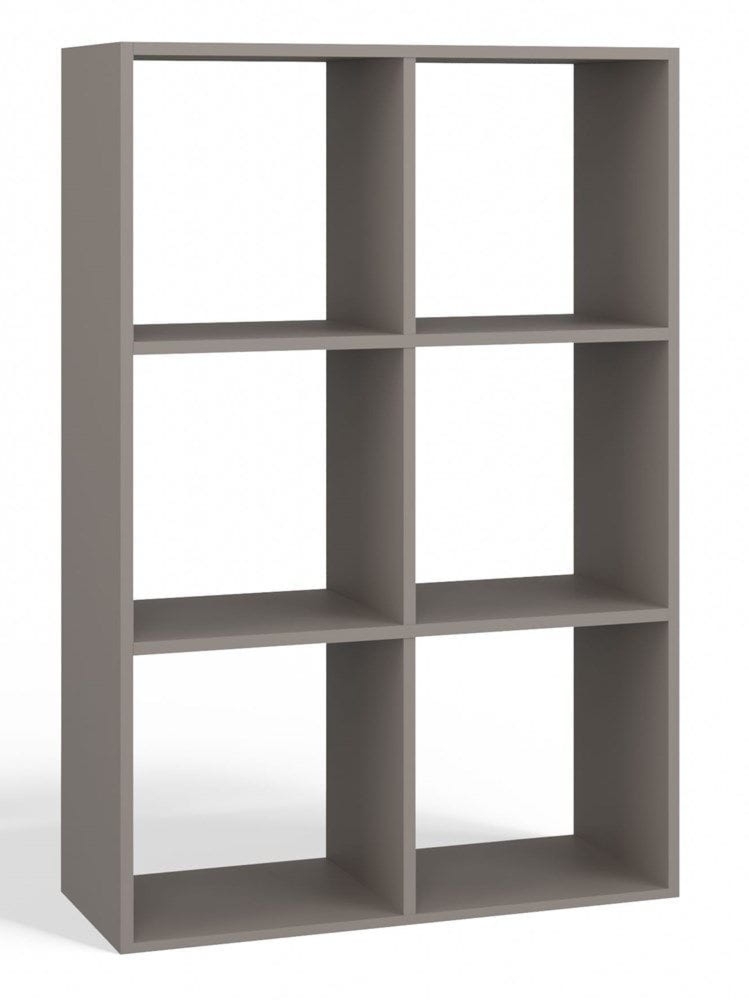 Regał komorowy, 2x3, Malax, 110x30x75 cm, szary, mat