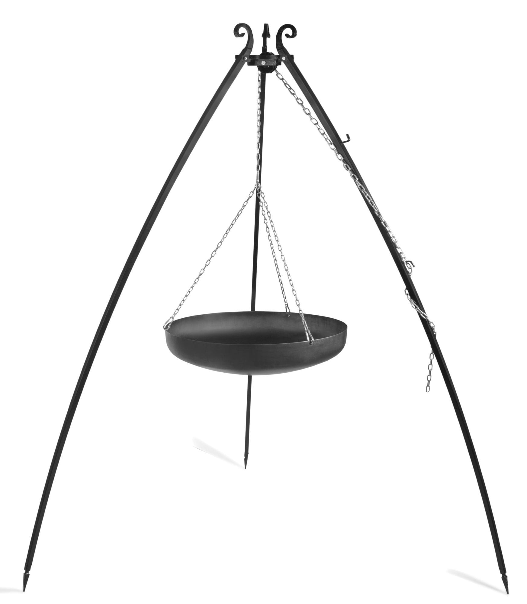 Wok na trójnogu 200 cm, LARGO, stal naturalna, 60 cm