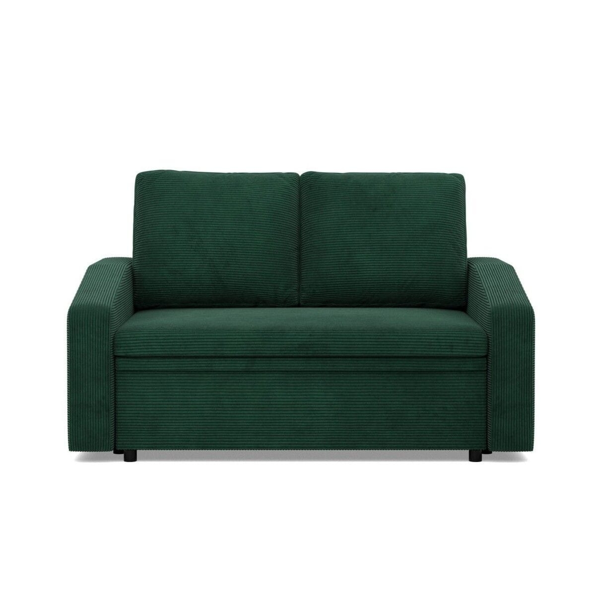 Sofa z funkcją spania, BLOM, sztruks, 148x87x90 cm, butelkowa zieleń