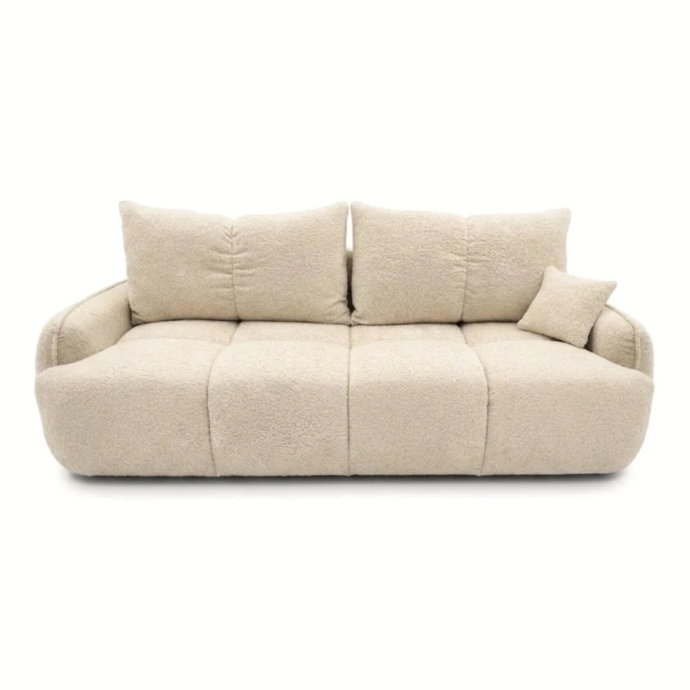 Nowoczesna kanapa, boucle, BRISO, 243x102x93 cm, beżowy
