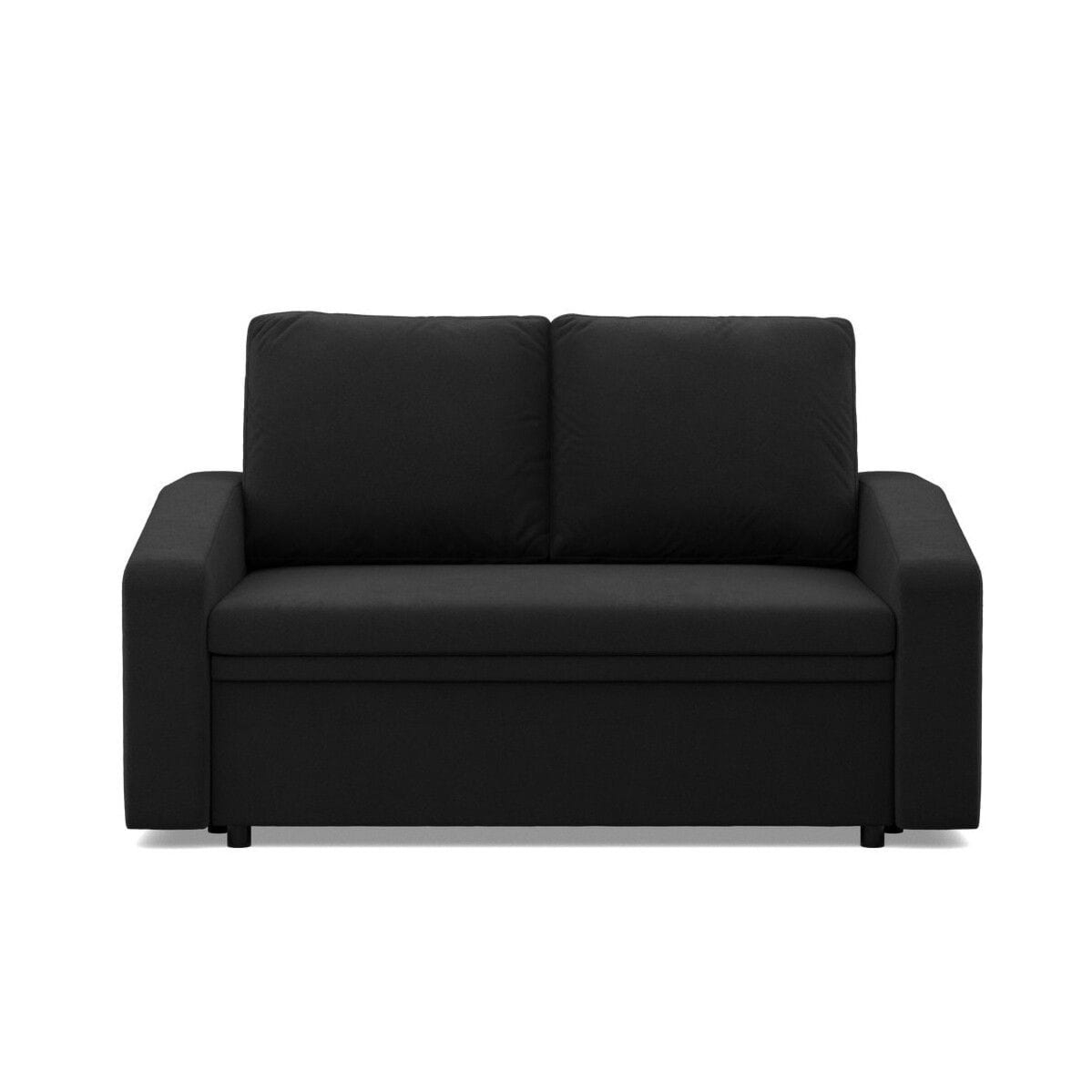 Sofa z funkcją spania, BLOM, Mikrofaza, 148x87x90 cm, czarny
