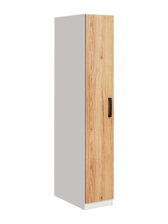 Wąska szafa modułowa, 4 półki, Rubic, 30x58x181 cm, dąb warmia, mat