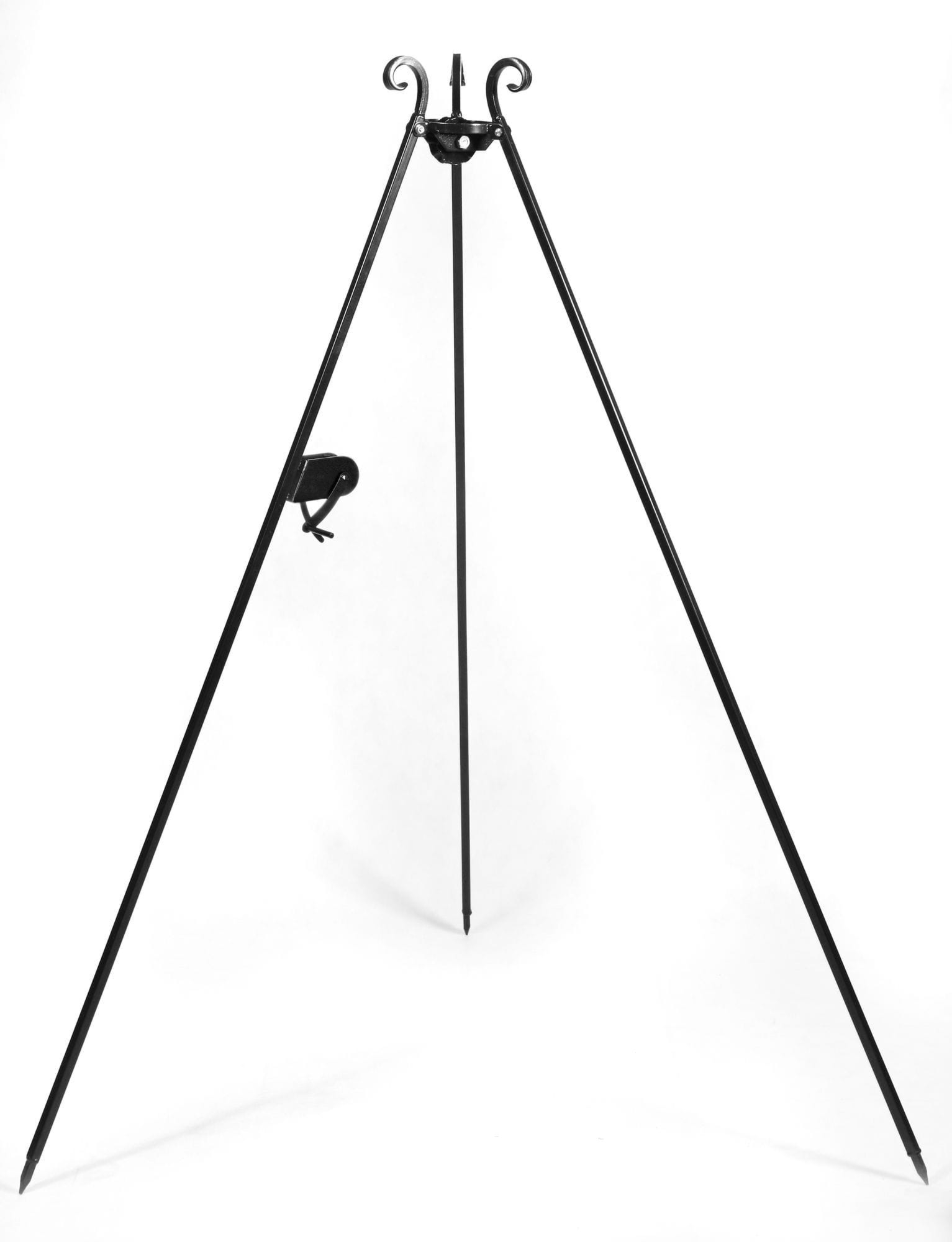 Trójnóg do grilla, woka i kociołka z kołowrotkiem 180 cm, TRIVO, czarny