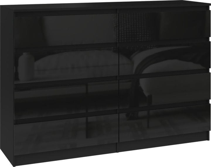 Komoda do sypialni, salonu, M8, 140x40x97 cm, czerń, połysk