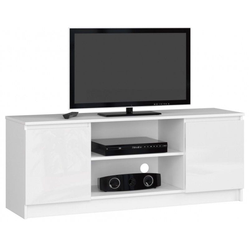Szafka rtv, stolik, NOVA, 140x40x55 cm, biel, połysk