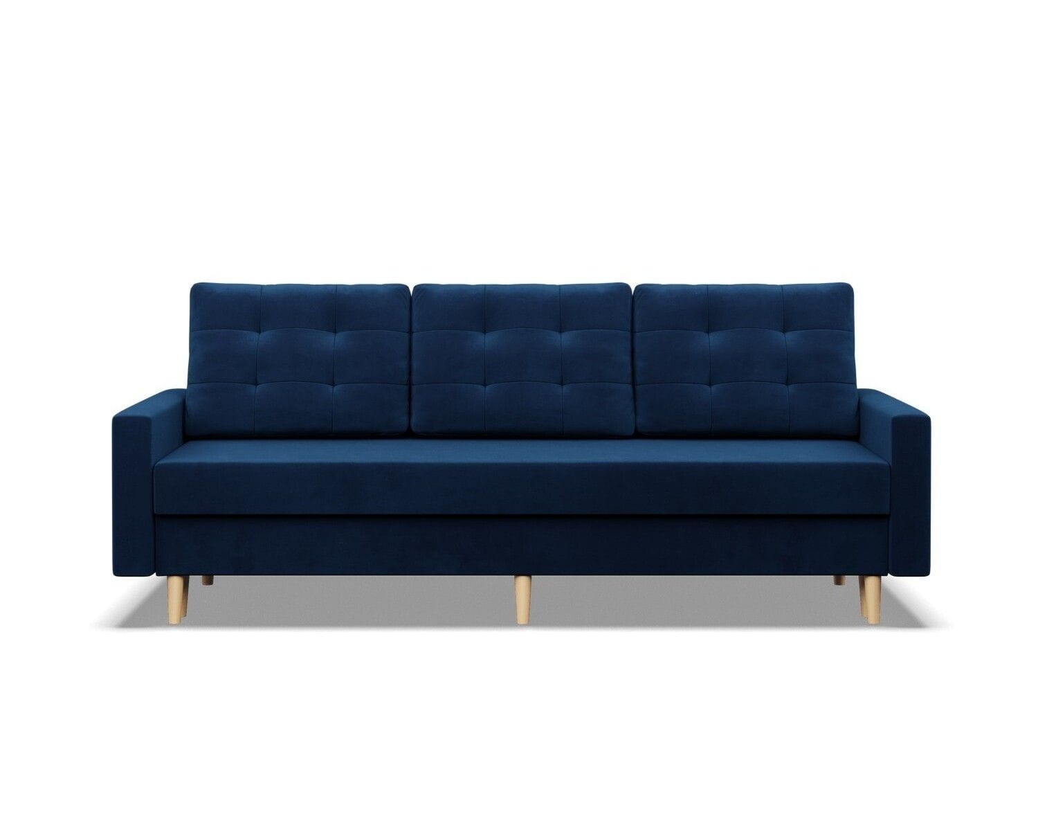 Kanapa trzyosobowa, MILO, velvet, 212x92x92 cm, granatowy