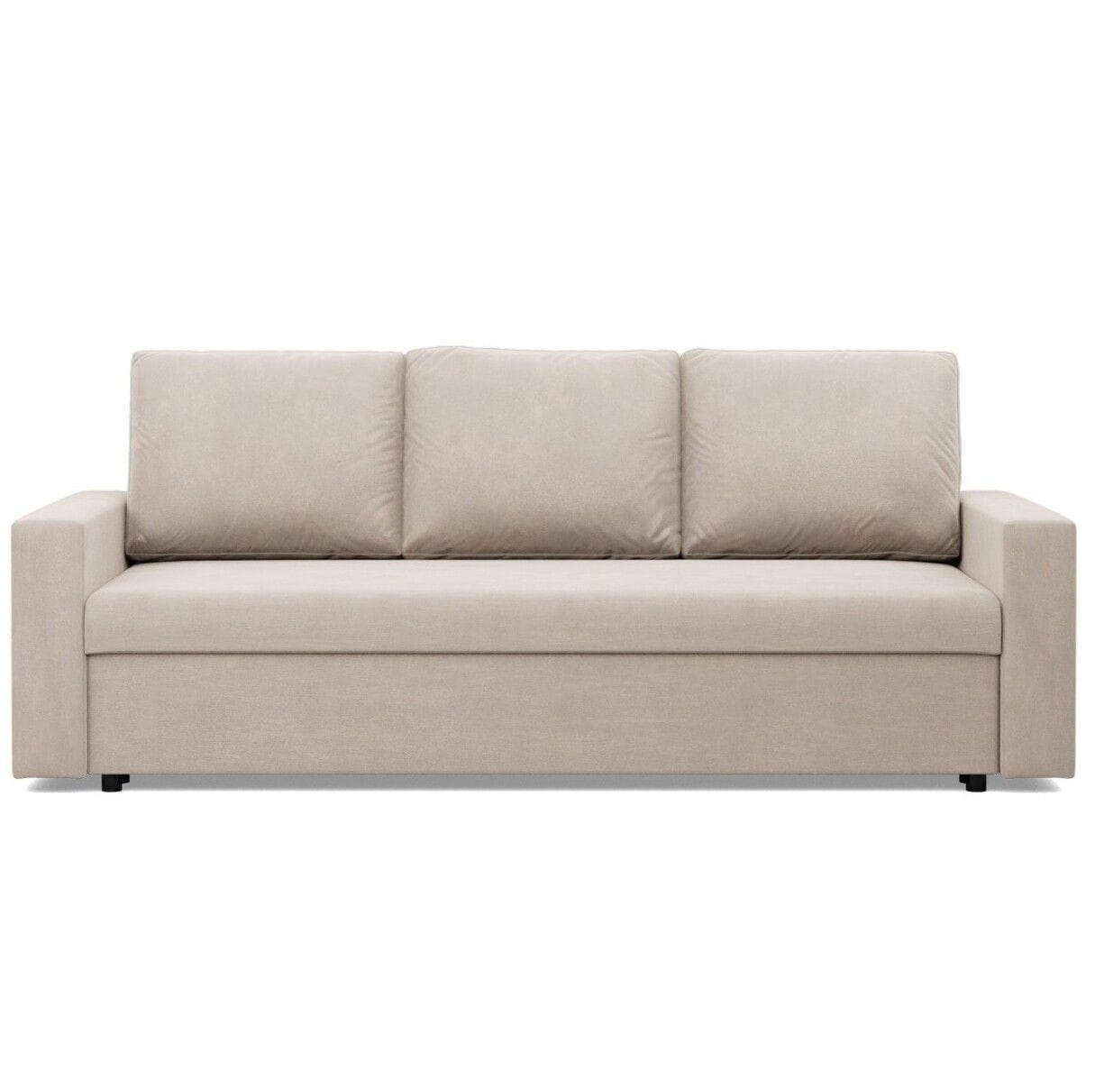 Kanapa 3 osobowa, BLOM, velvet, 220x92x92 cm, beżowy