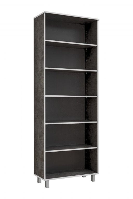 Duży regał na książki, segregatory, Tim, 80x38x220 cm, ciemnoszary, mat