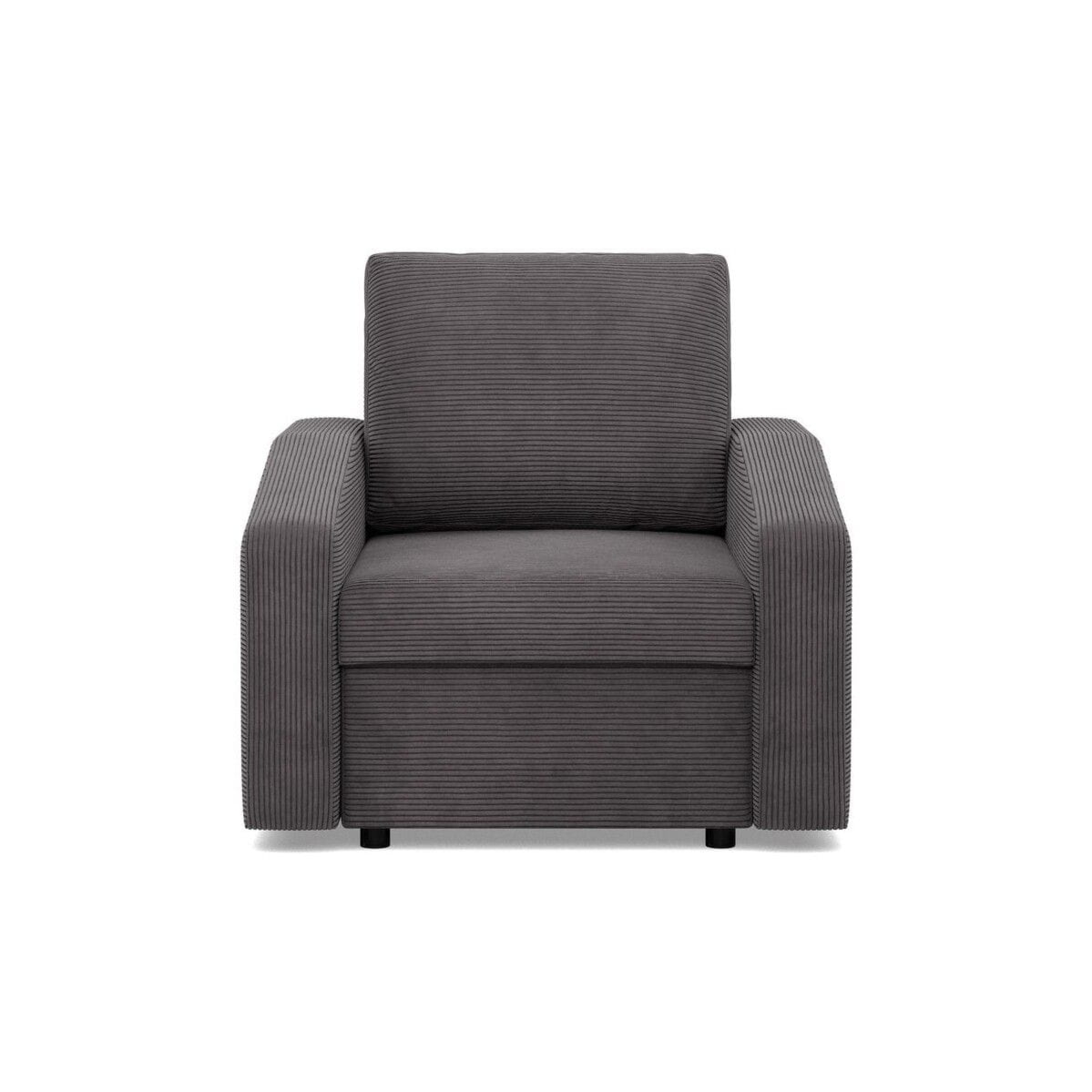 Fotel do salonu, BLOM, sztruks, 83x92x92 cm, ciemny szary