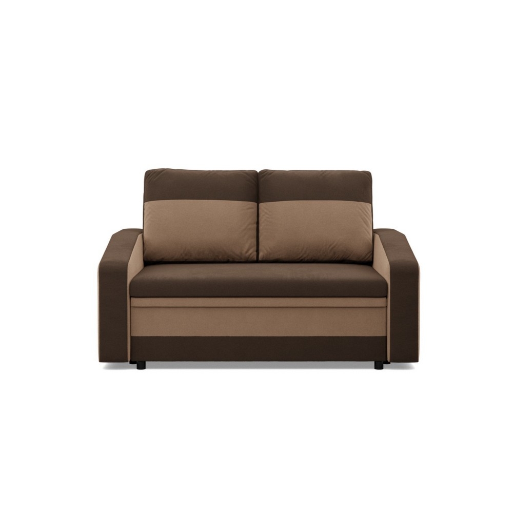 Sofa rozkładana, mikrofaza, AURELO, 148x87x90 cm, brąz