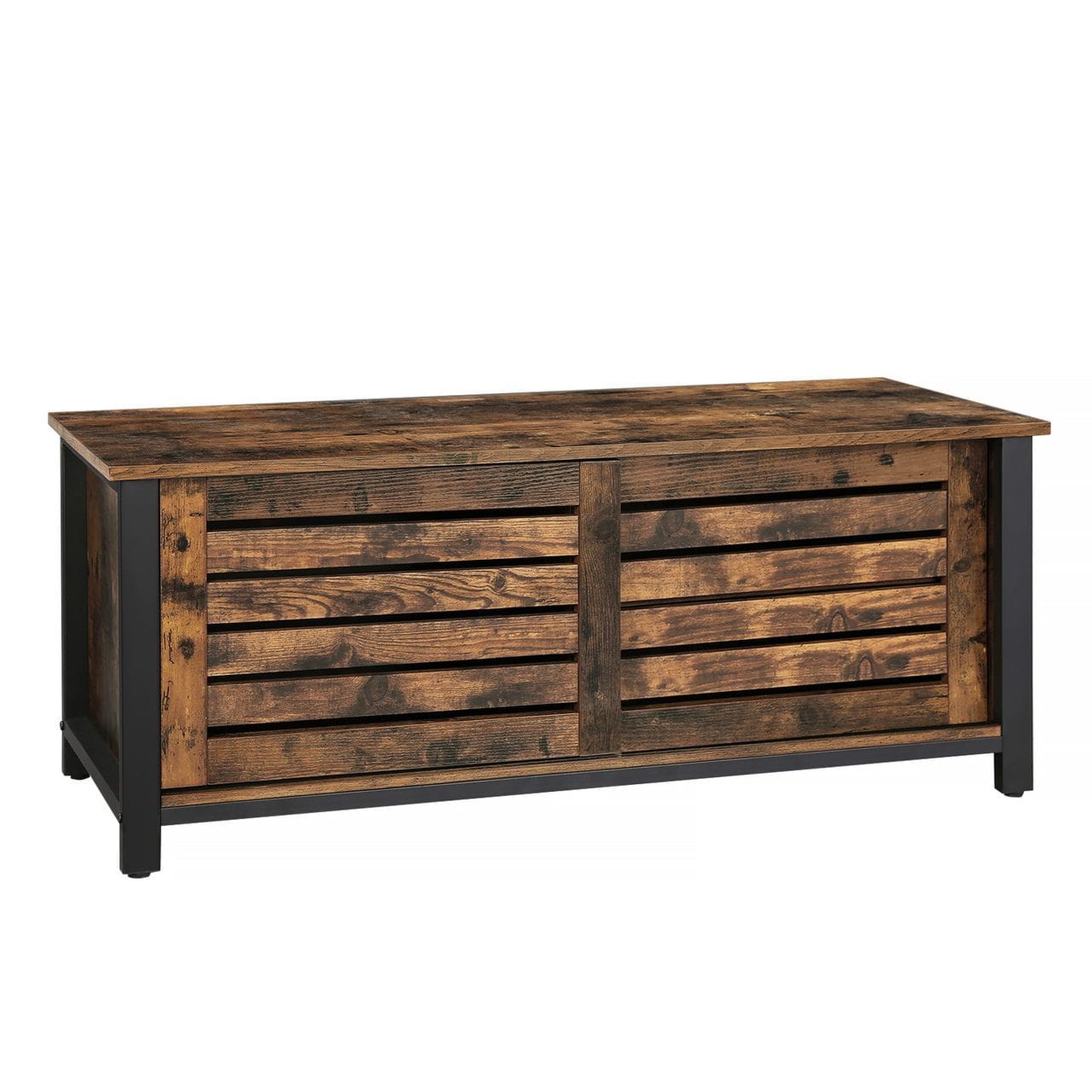 Szafka RTV, półki, drzwi, 110x40x45 cm, ciemny brąz, czarny, mat