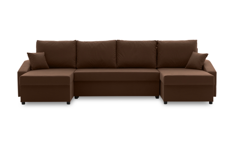 Duży narożnik, MONTERO Plus, 302x138x75 cm, brąz