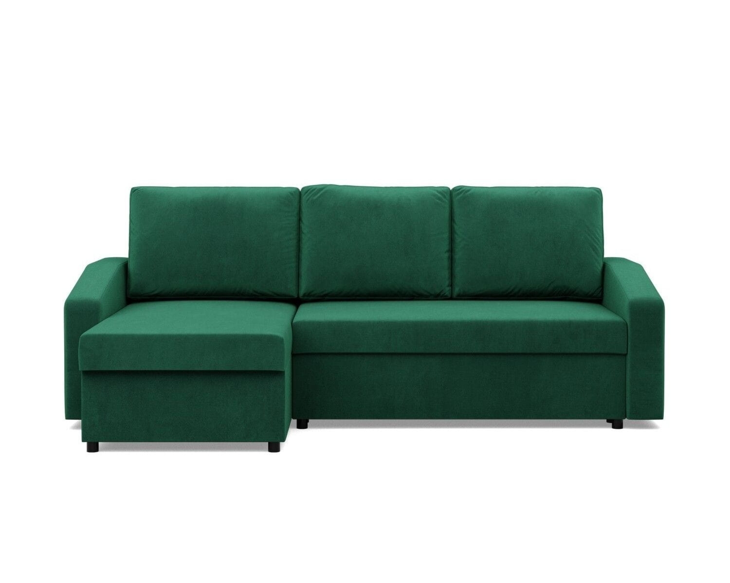Narożnik uniwersalny, BLOM, velvet, 231x140x92 cm, butelkowa zieleń