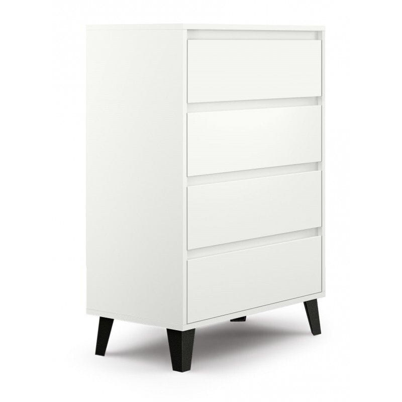 Szafka z szufladami, komoda, Scandi, 70x39x100 cm, biały, mat