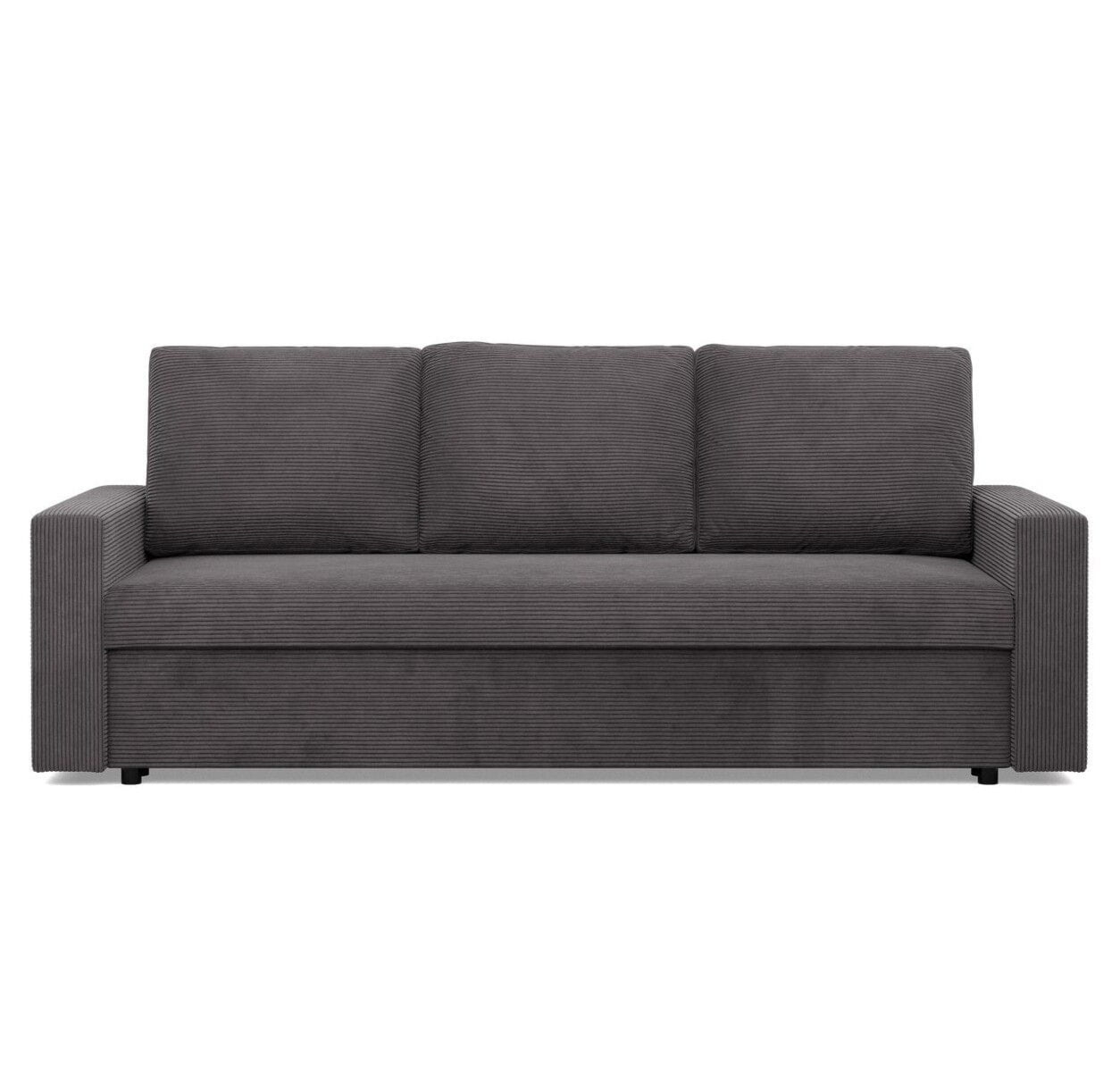 Kanapa 3 osobowa, BLOM, sztruks, 220x92x92 cm, ciemny szary