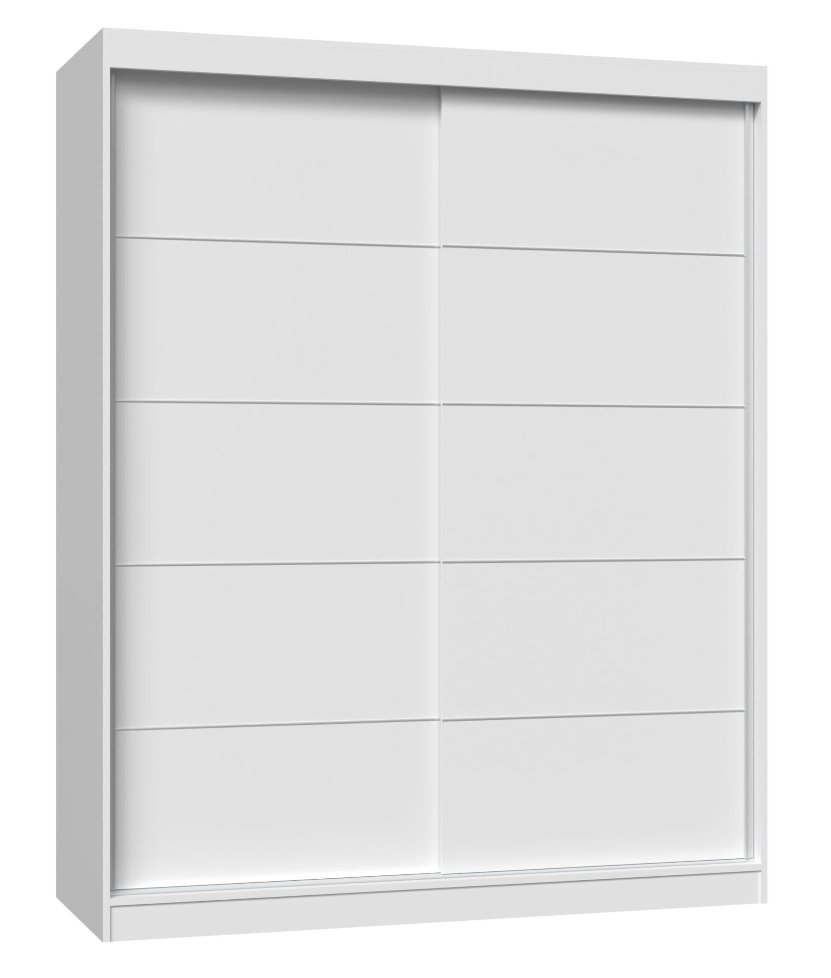 Szafa do sypialni, drzwi przesuwne, Iga, 160x61x200 cm, biały, ze szprosami