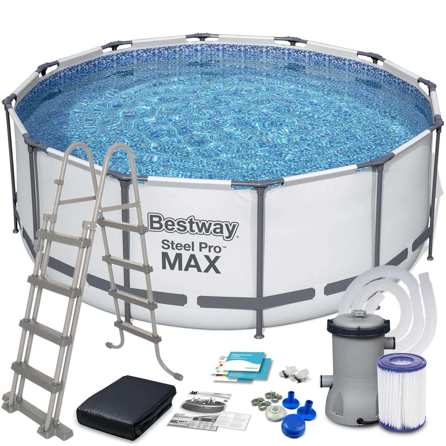Basen ogrodowy stelażowy, zestaw 6w1, Bestway, 366x122 cm