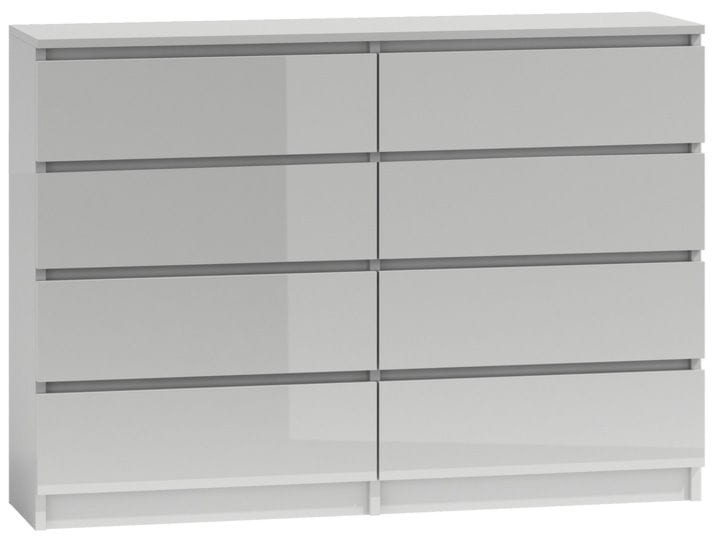 Komoda do sypialni, salonu, M8, 140x40x97 cm, biel, połysk