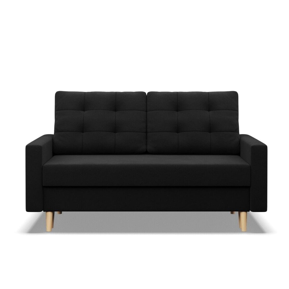 Sofa rozkładana, MILO, Mikrofaza, 152x92x92 cm, czarny
