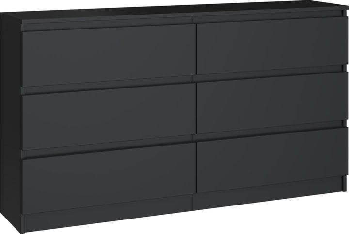 Komoda do sypialni, salonu, M6, 140x40x77 cm, czerń, mat
