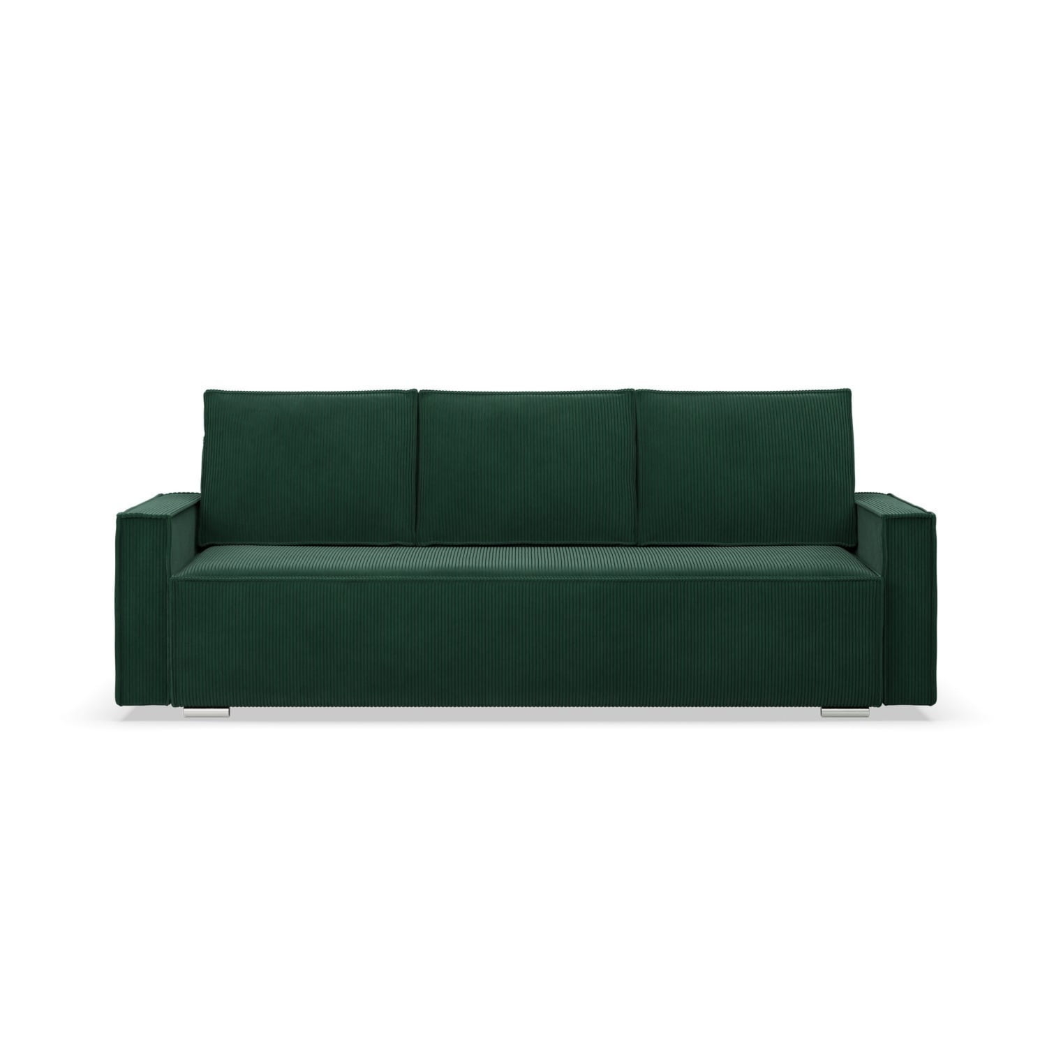 Kanapa rozkładana, sztruks, Union, 220x95x92 cm, butelkowa zieleń