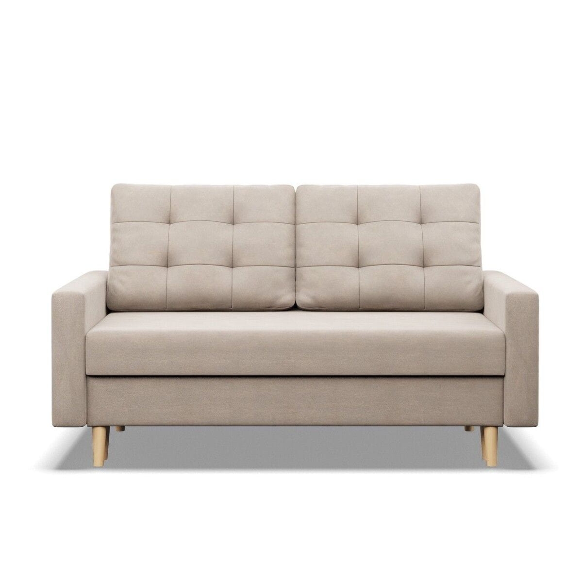 Sofa rozkładana, MILO, velvet, 152x92x92 cm, beżowy