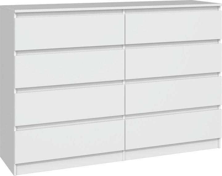Komoda do sypialni, salonu, M8, 140x40x97 cm, biel, mat