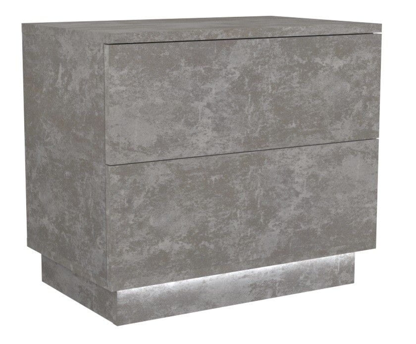 Szafka nocna, stolik, podświetlenie led, S2, 55x35x47 cm, beton, mat