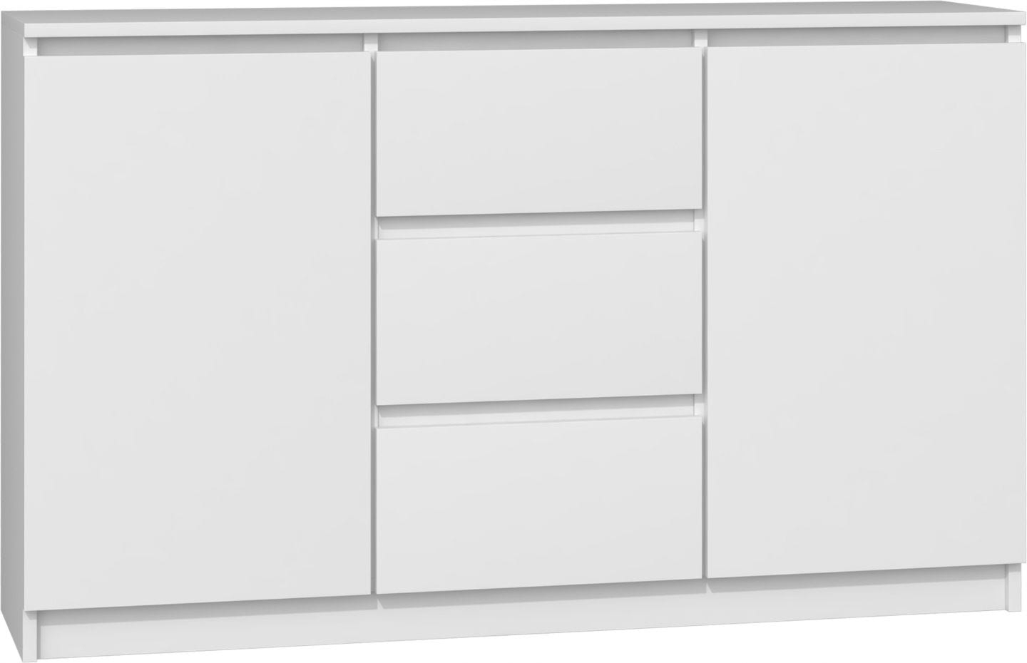 Komoda do sypialni, pokoju, 2D3S, 120x30x75 cm, biel, mat