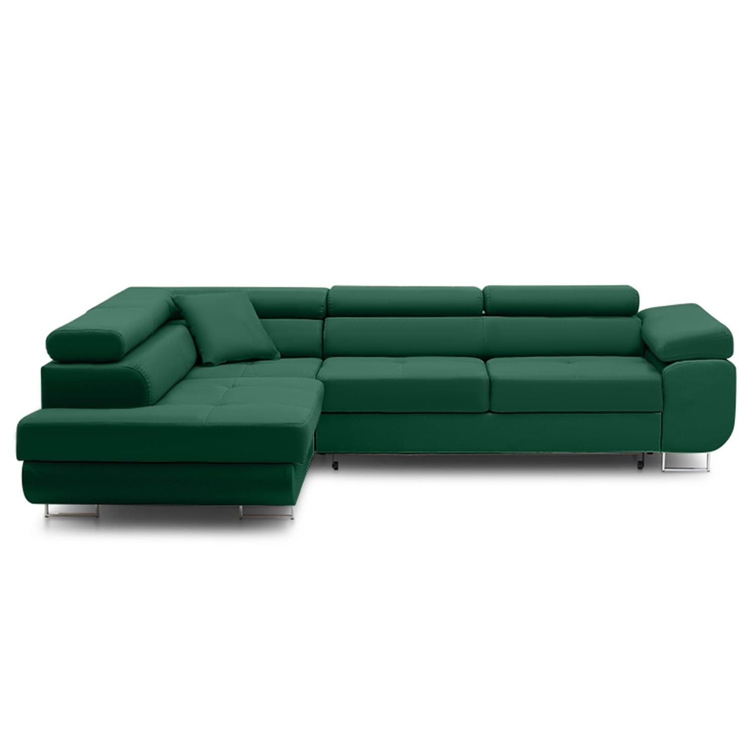 Duży narożnik, lewy, Bellezza, velvet, 270x206x87 cm, butelkowa zieleń