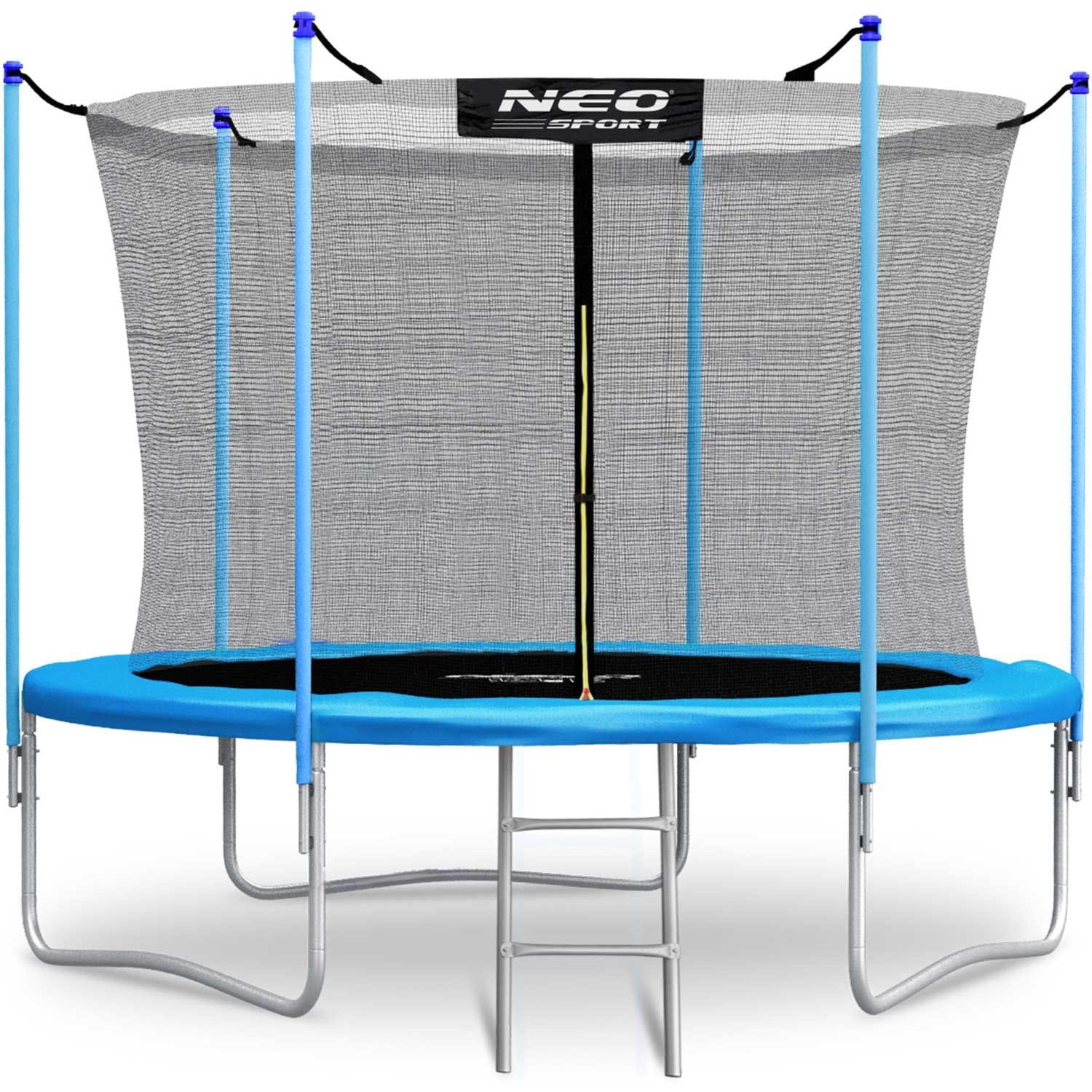 Trampolina ogrodowa, siatka wewnętrzna i drabinka, 6ft, 183x195 cm, niebieski
