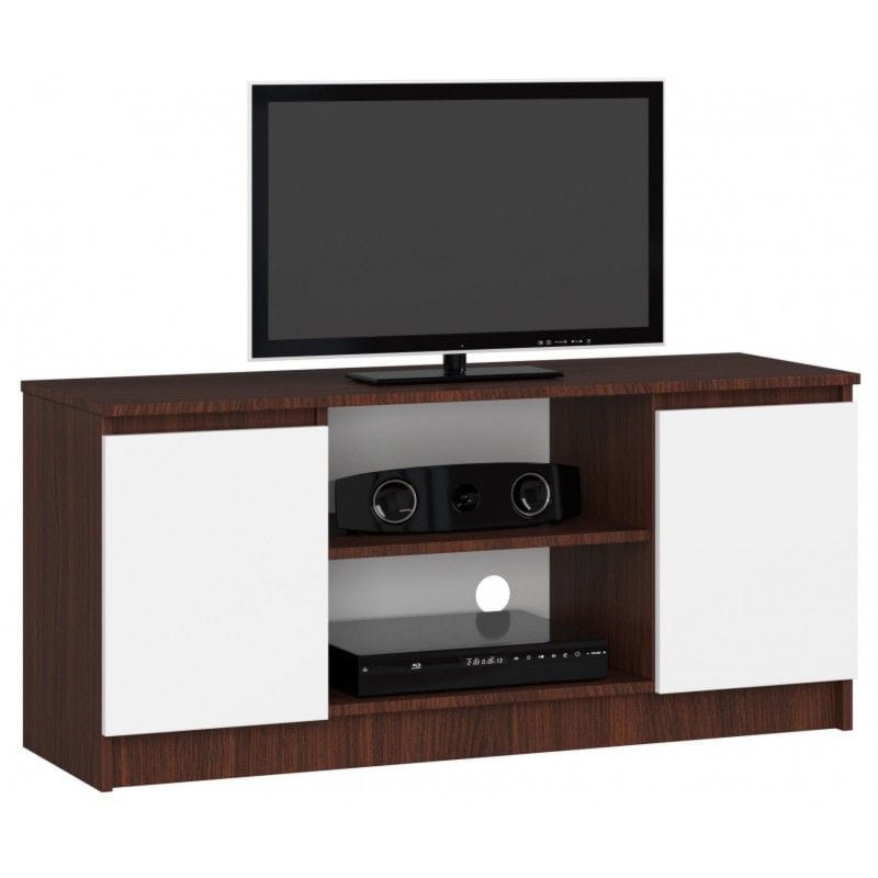 Szafka rtv, półki, NOVA, 120x40x55 cm, wenge, biel, mat