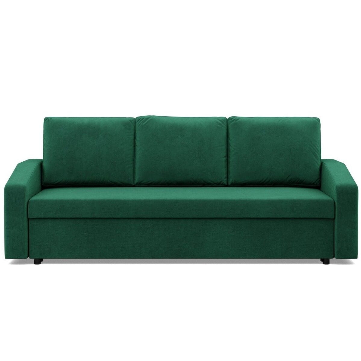 Kanapa rozkładana, BLOM, velvet, 220x92x92 cm, butelkowa zieleń