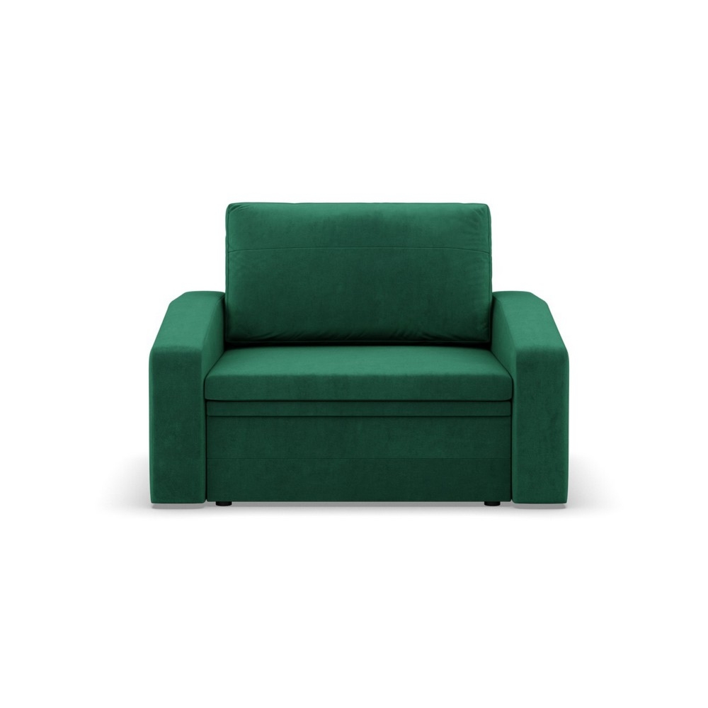 Fotel rozkładany, Punto, velvet, 118x87x90 cm, butelkowa zieleń